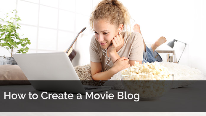 Woman researching online how to Create a Movie Blog