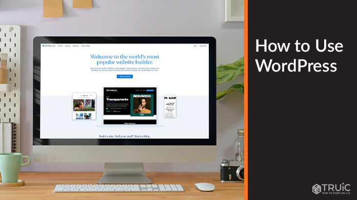 Wordpress home page on a desktop computer