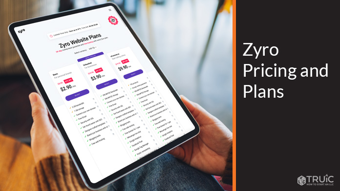 Zyro Pricing and Plans example.