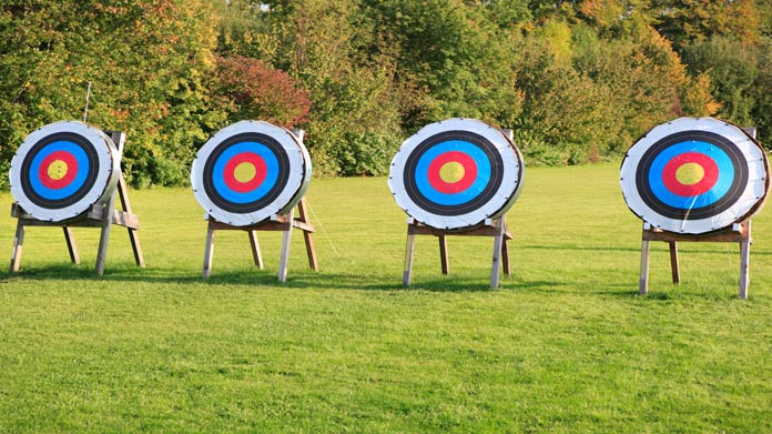 A line of archery targets