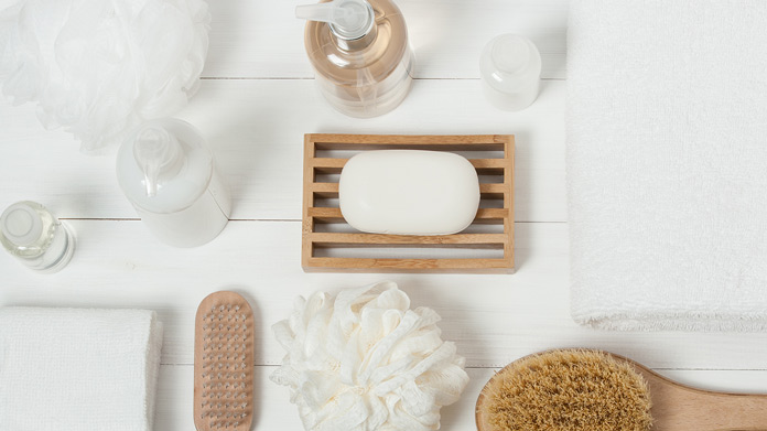 Organic Soap on a table. 