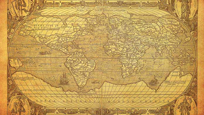 Vintage map of the world