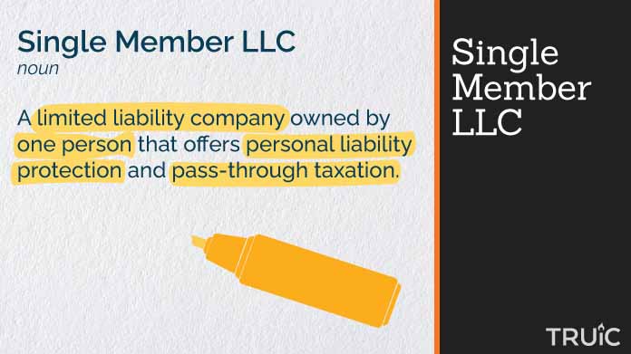 Definition of a single member llc with highlighting.