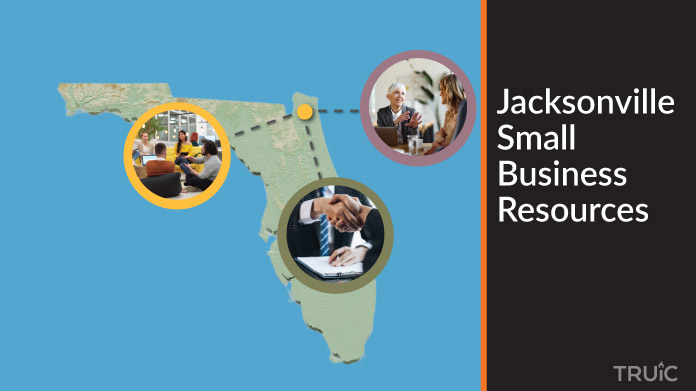 A map of Florida with Jacksonville small business resources highlighted.