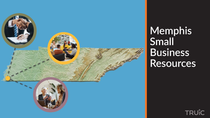 A map of Tennessee with Memphis small business resources highlighted.