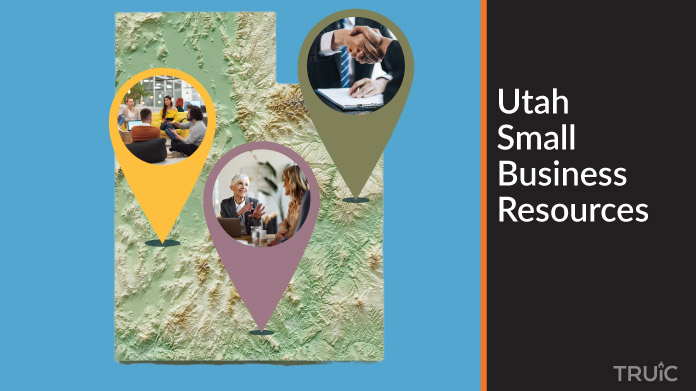 A map of Utah with Utah small business resources highlighted.