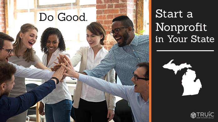 Group of excited coworkers putting their hands in the middle with text above them that says Do Good