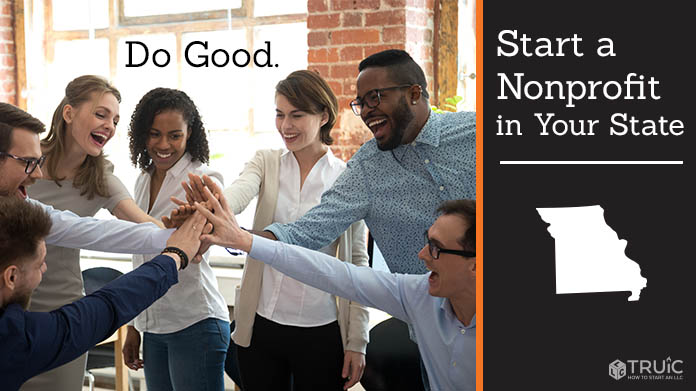Group of excited coworkers putting their hands in the middle with text above them that says Do Good