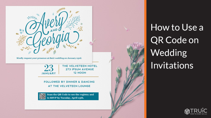 Wedding invitation with a QR Code.