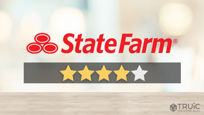State Farm logo with a star rating of 4/5