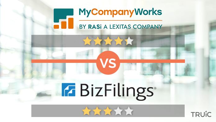 MyCompanyWorks with 4.25 stars versus BizFilings with 3 stars.