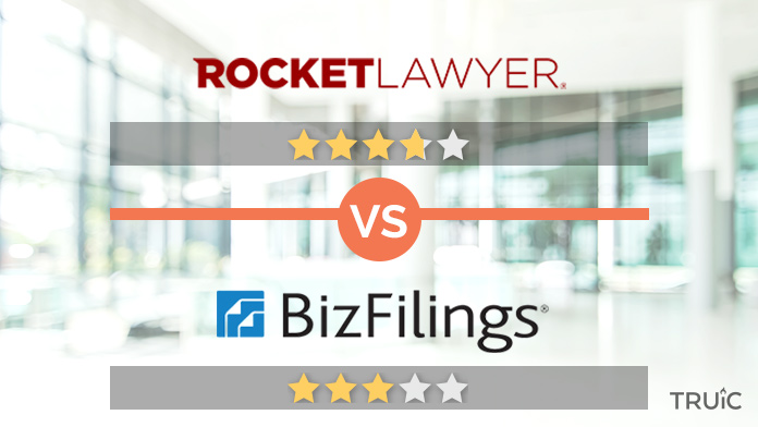 Rocket Lawyer with 3.25 stars versus BizFilings with 3 stars.