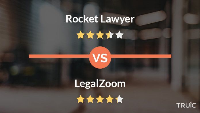 Rocket Lawyer with 3.3 stars versus legalzoom with 3.4 stars.