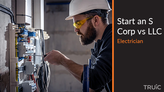 Electrician fixing electrical equipment.